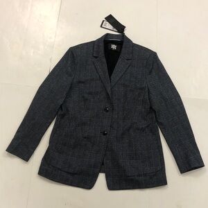 Riani 16 Jacket Blazer Grey Plaid 2 Pocket Stretchy Brand New Excellent Conditio